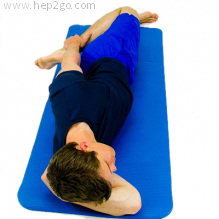 Quadricep stretch in side lying