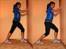 Calf stretch for soleus muscle. Approved use by www.hep2go.com