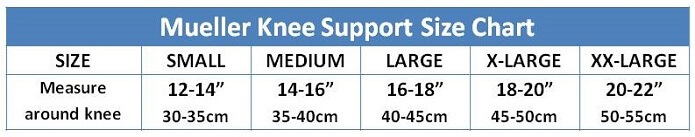 Mueller Hg80 Knee Brace Size Chart