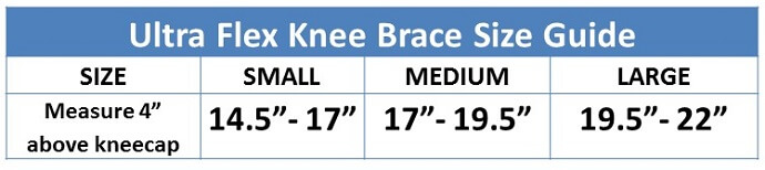 Ultra Flex Athletics Knee Brace Size Guide Ultra Flex Athletics Knee Brace Size Guide