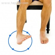 Ankle circles can be done lying down or sitting up after a knee replacement to help improve circulation and reduce the risk of blood clots