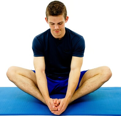 Inner Hip Stretches: Butterfly hip stretching exercise. Approved use hep2go.com Inner Hip Stretches: Butterfly hip stretching exercise. Approved use hep2go.com