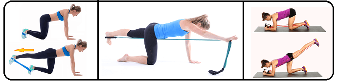 Progressive Resistance Band Glute Kickback: perfect for knee, hip and back strengthening