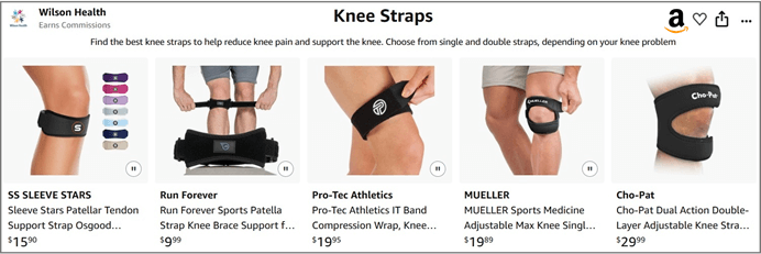 Knee Band Straps: Wilson Health Amazon Storefront