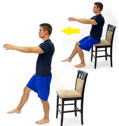 Quads Exercises For Knee Pain: Single Leg Sit to Stand.