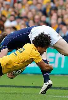 A tackle from the front can force the leg backwards causing a hyperextended knee injury