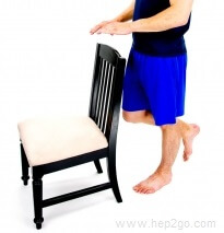 One Leg Standing: Knee strengthening exercise. Approved Use by HEP2go.com