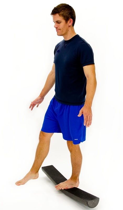 Standing on one leg is a great way to improve you balance and prevent knee injuries.  Approved use by www.hep2go co