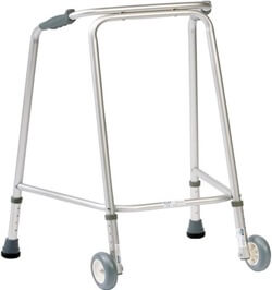 A wheeled walking frame can make it easier and safer when walking around during knee replacement recovery time A wheeled walking frame can make it easier and safer when walking around during knee replacement recovery time